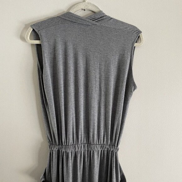 Sen Revolve Wmn 1/S Gray Jersey Knit Sleeveless Surplice Skinny Estonia Jumpsuit - Picture 8 of 11